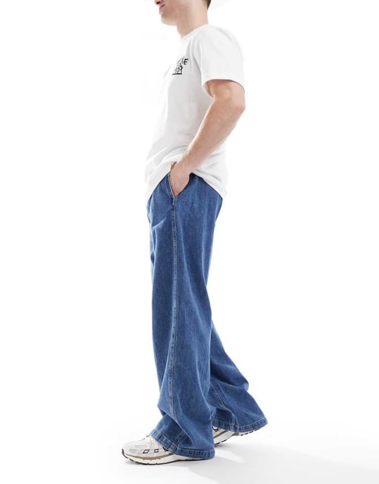 Calvin Klein Jeans dra-på 90-tals lösa jeans i medeltvätt - Image 2