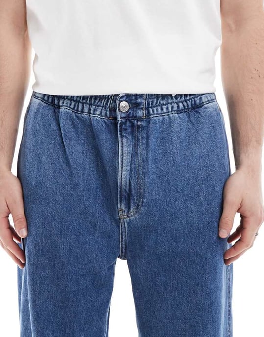 Calvin Klein Jeans dra-på 90-tals lösa jeans i medeltvätt - Image 4