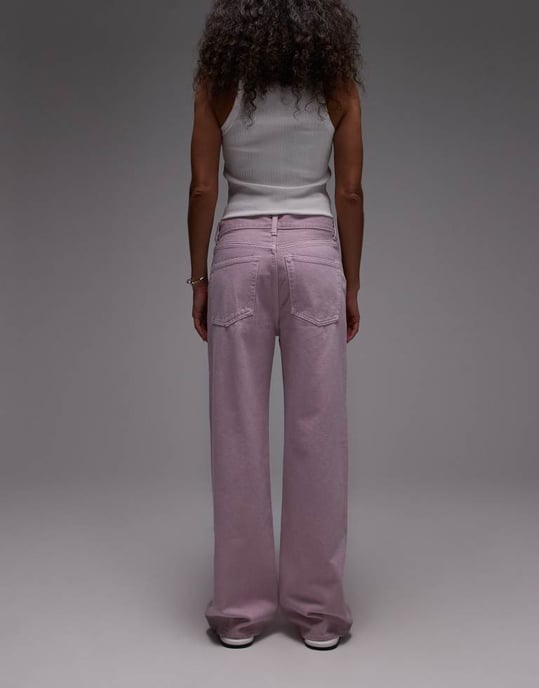 ARKET hög midja avslappnade ben jeans i lila - Image 2