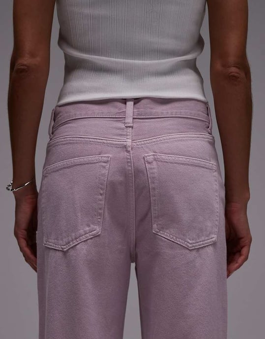 ARKET hög midja avslappnade ben jeans i lila - Image 4