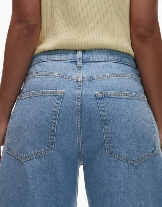 Topshop Barrel upprullad jeans i blekning - Image 4