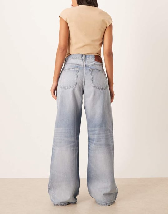 Calvin Klein Jeans vida byxor med stänkmönster i acid wash - Image 2