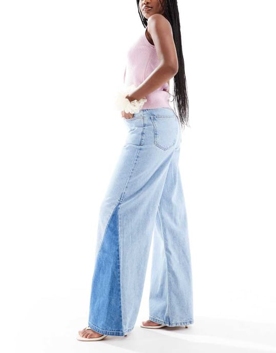 ASOS DESIGN högmidjade palazzojeans med revor och nedsläppt fåll - Image 2