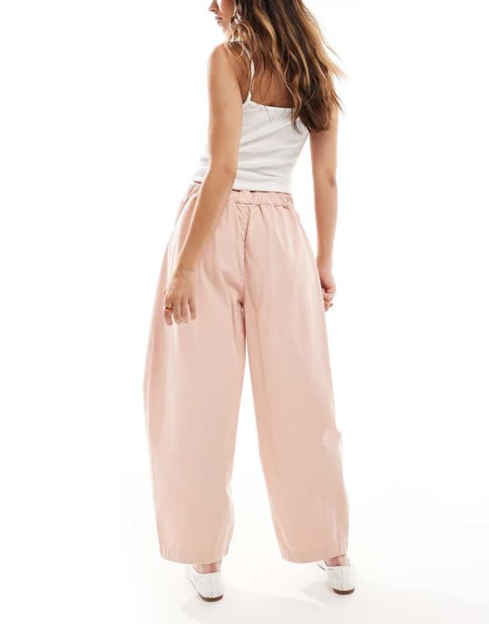 ASOS DESIGN harem barrel jeans i persikofärgad tvätt - Image 2