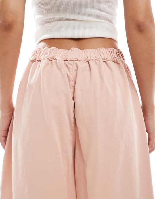 ASOS DESIGN harem barrel jeans i persikofärgad tvätt - Image 4