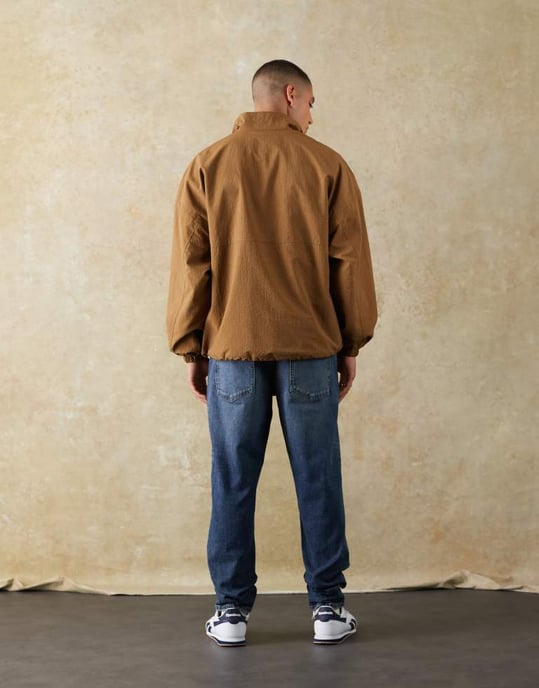 ASOS DESIGN stretch tapered jeans i mörk tvätt blå - Image 3