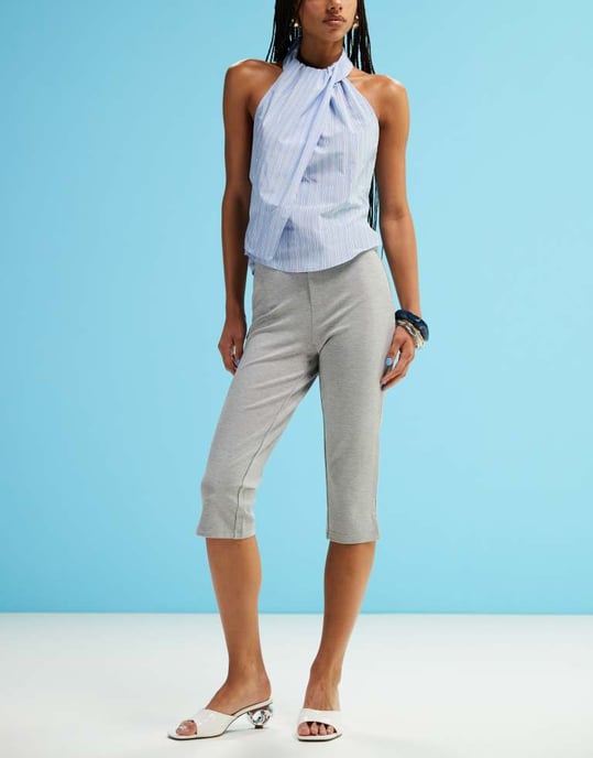 ASOS DESIGN ponte capri-byxa i grått - Image 3