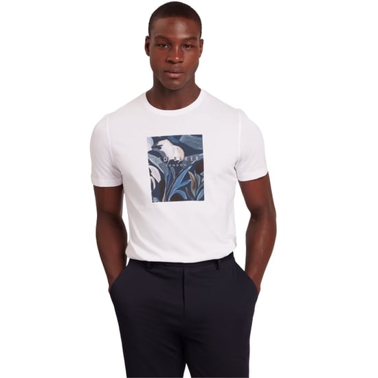 Ted Baker Justino Box Print White Graphic T-shirt - Image 6