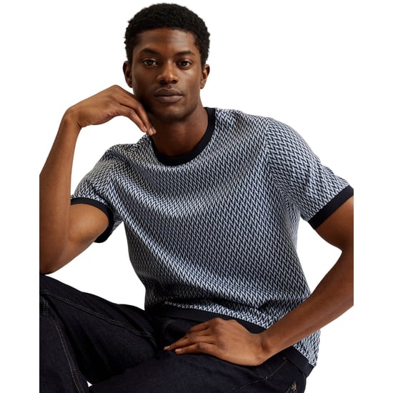 Ted Baker Finity Regular Jacquard Blauw T-shirt - Image 3
