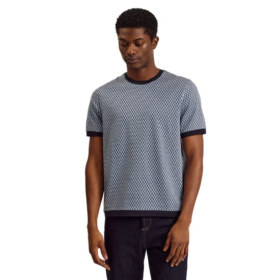 Ted Baker Finity Regular Jacquard Blauw T-shirt - Image 4