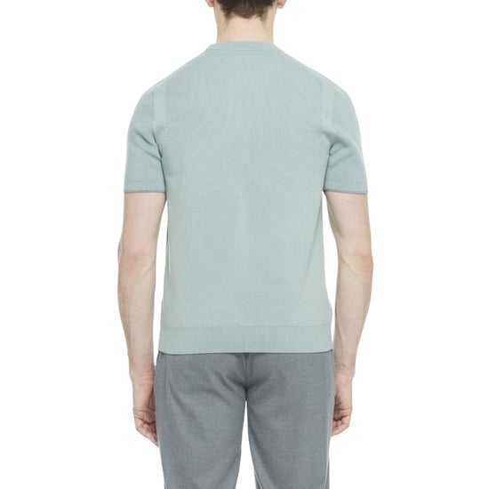 Ted Baker Voisin Mixed Ribbed Green T-shirt - Image 3
