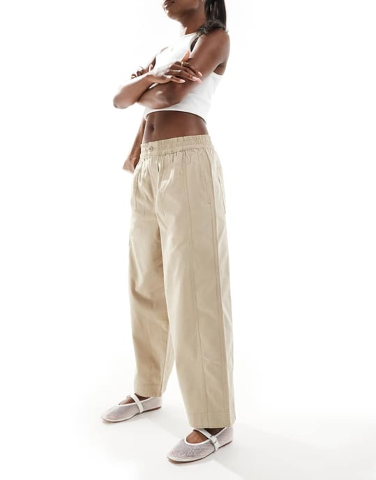 ASOS DESIGN tvättade fatleggings i taupe - Image 2
