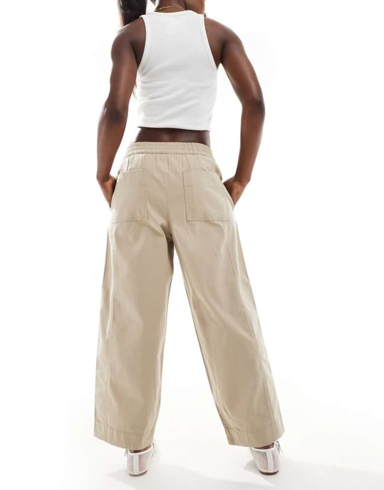 ASOS DESIGN tvättade fatleggings i taupe - Image 3