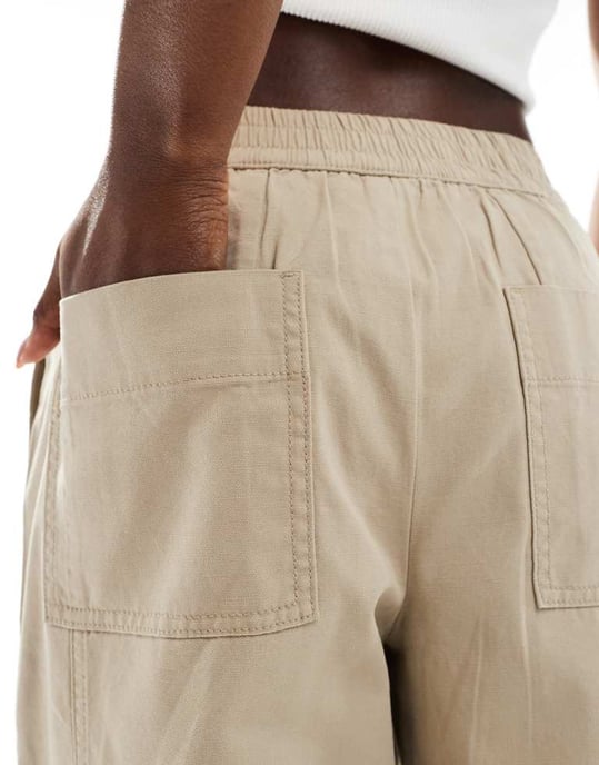 ASOS DESIGN tvättade fatleggings i taupe - Image 4