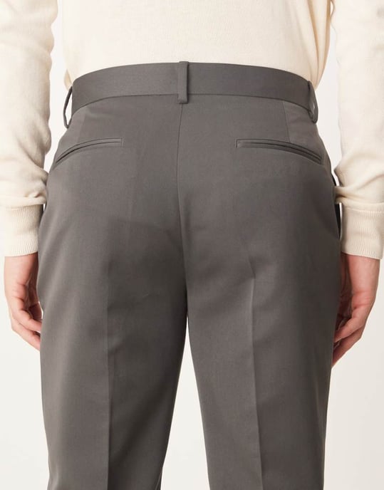 ASOS DESIGN smart slim fit byxor i kolgrå - Image 4