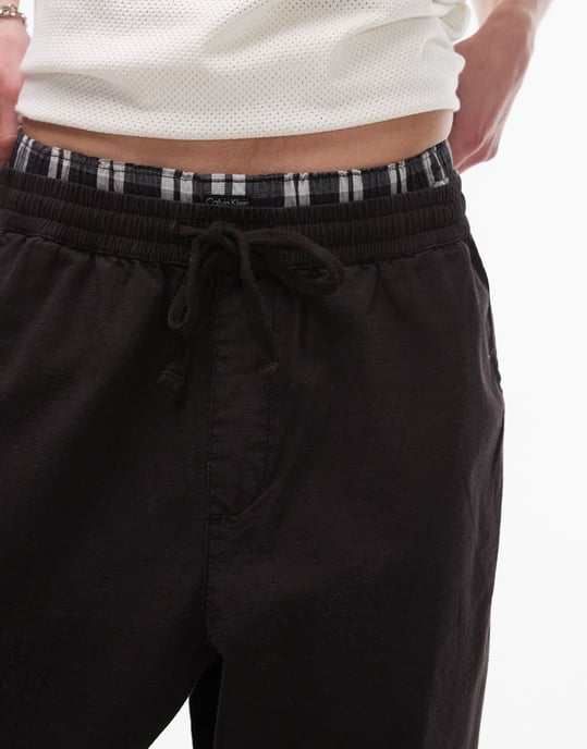 Topman avslappnad ripstopbyxa i svart - Image 3
