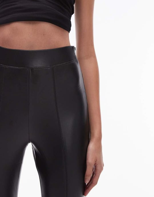 Topshop Tall faux leather skinny stretch trouser in black - Image 3