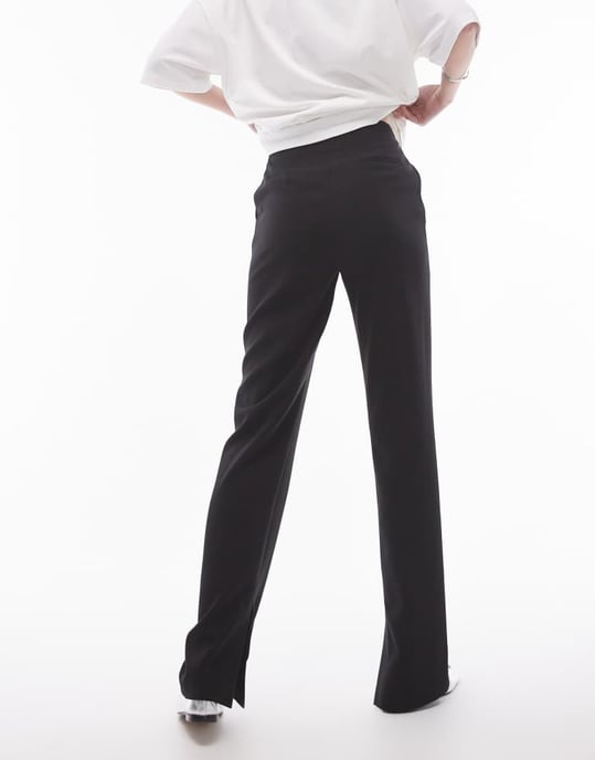 Topshop Tall basic split trouser in black - Image 3
