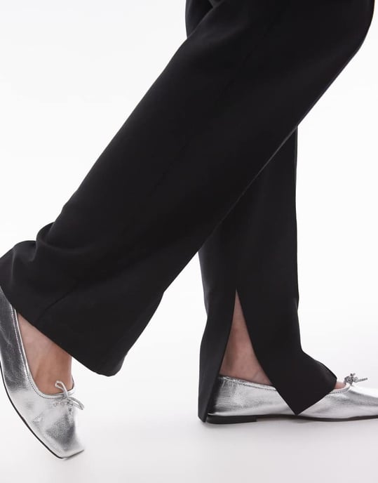 Topshop Tall basic split trouser in black - Image 4