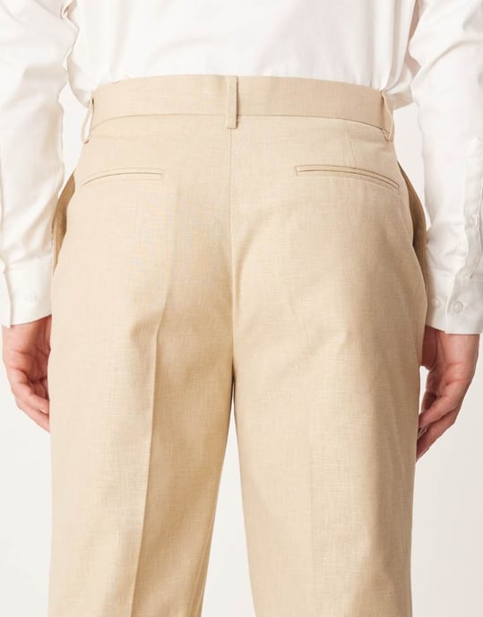 ASOS DESIGN smart raka byxor i stenfärgad linne-look - Image 4