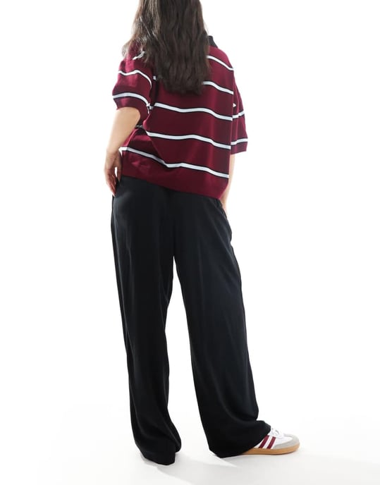 ASOS DESIGN raka ben hängslebyxor i svart - Image 3