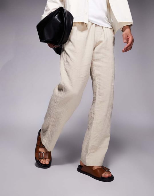 ASOS DESIGN tvåremmade sandaler i brunt - Image 3