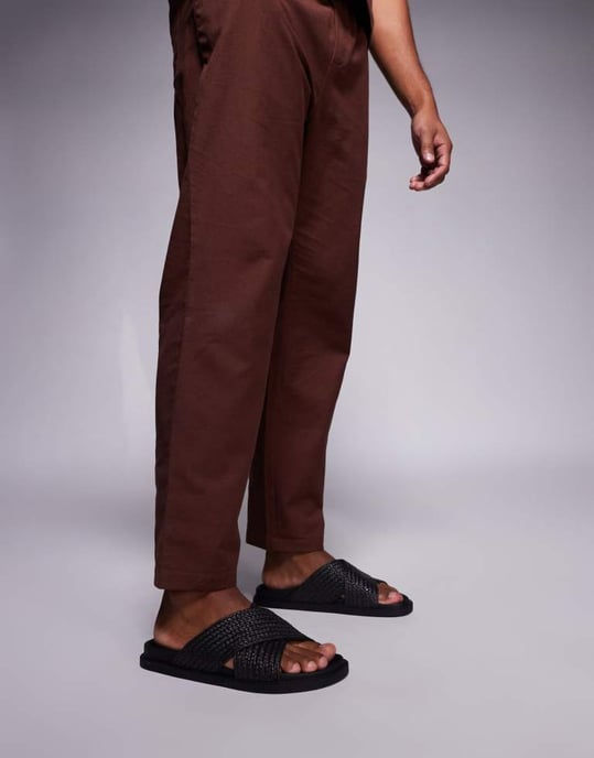 ASOS DESIGN korsade sandaler i svart väv - Image 2