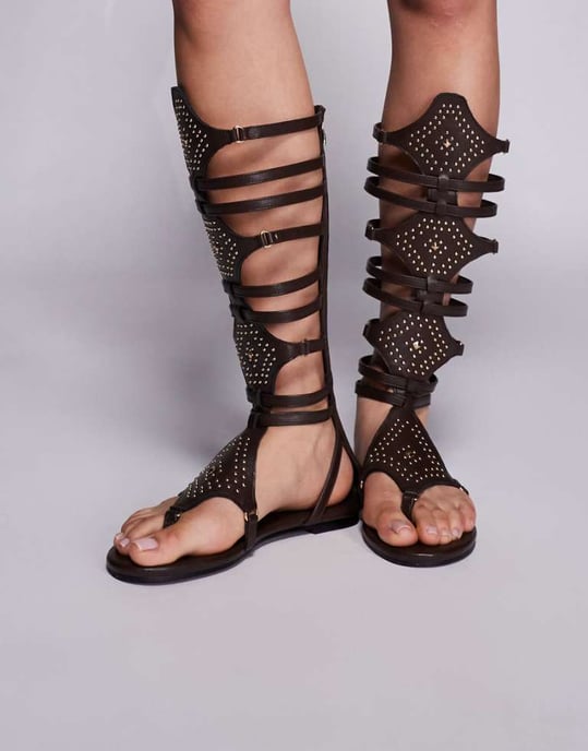 Public Desire Rom gladiatorsandaler i chokladbrun - Image 1