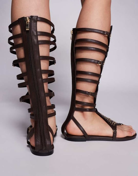 Public Desire Rom gladiatorsandaler i chokladbrun - Image 2