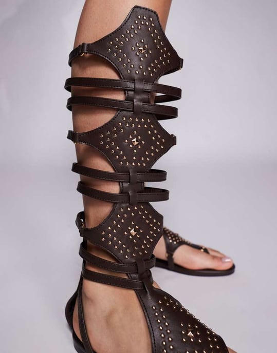 Public Desire Rom gladiatorsandaler i chokladbrun - Image 4