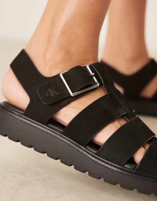 Calvin Klein gladiatorsandaler i svart - Image 2