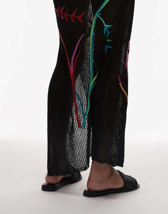 Topshop Jackie platta vävsandal i svart - Image 2
