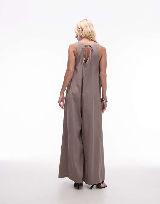 Topshop boxig jumpsuit i brunt cupro - Image 2