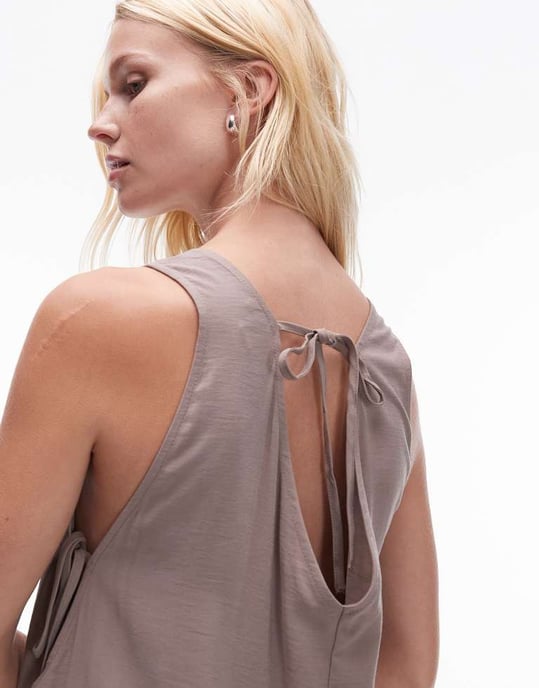 Topshop boxig jumpsuit i brunt cupro - Image 3