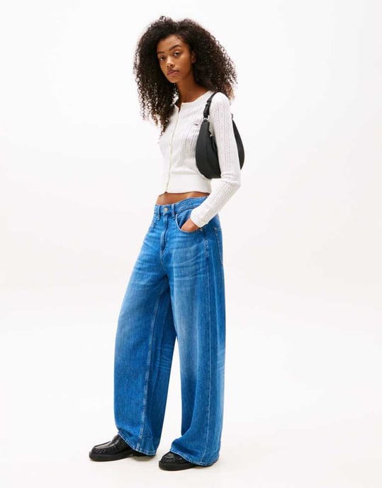 Tommy Jeans rundhalsad cardigan i ecru - Image 3