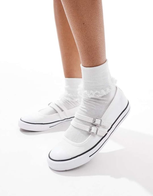 Converse Chuck Taylor All Star ballerina flats i vitt - Image 1