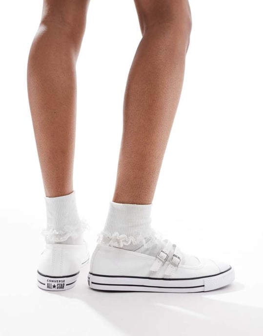 Converse Chuck Taylor All Star ballerina flats i vitt - Image 3