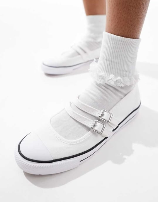 Converse Chuck Taylor All Star ballerina flats i vitt - Image 4