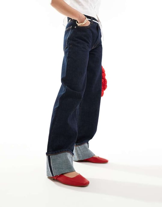 ASOS DESIGN Bred Passform Lottie Mary Jane Ballerina i röd - Image 4