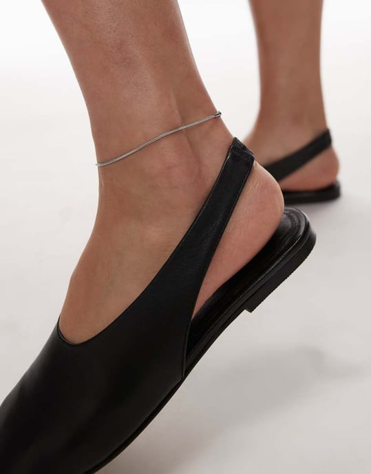 Topshop Brit läder slingback balett i svart - Image 2
