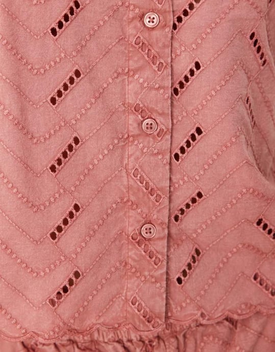 ASOS DESIGN geo broderie sk shirt set i rosé - Image 3