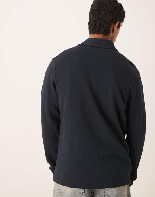 Lyle & Scott Emblem Loopback Overskjorta i marinblå - Image 4