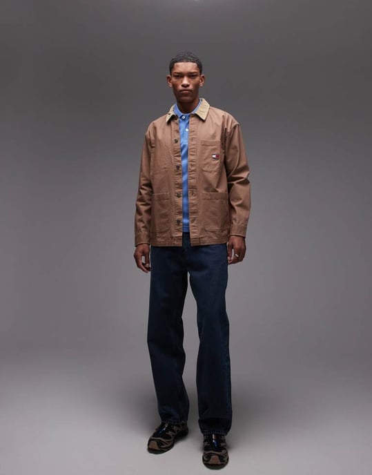 Tommy Jeans kordjacka i brunt - Image 3