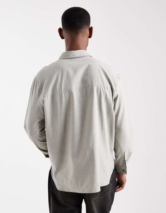 ASOS DESIGN avslappnad skjorta i salviagrön - Image 3