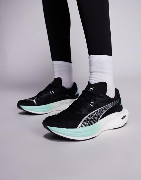 Puma Deviate Nitro 3 löparskor svart och turkos - Image 1