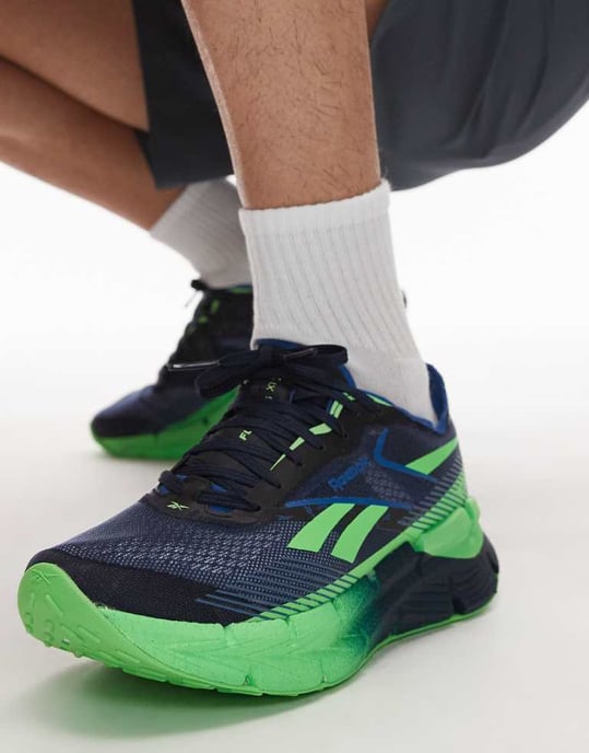 Reebok Zignition löparskor i marinblått och grönt - Image 3