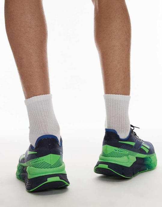 Reebok Zignition löparskor i marinblått och grönt - Image 4