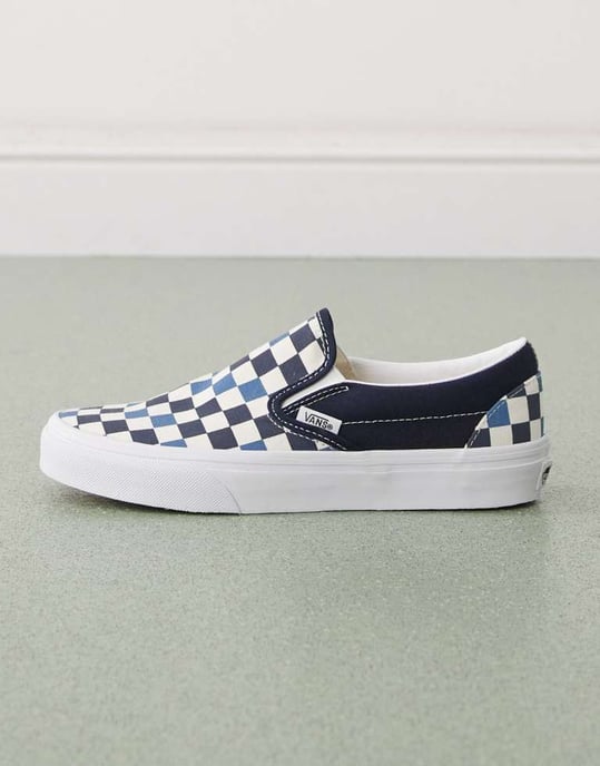 Vans Classic Slip-On färgteori rutigt träningsskor i tri-ton marinblå - Image 2