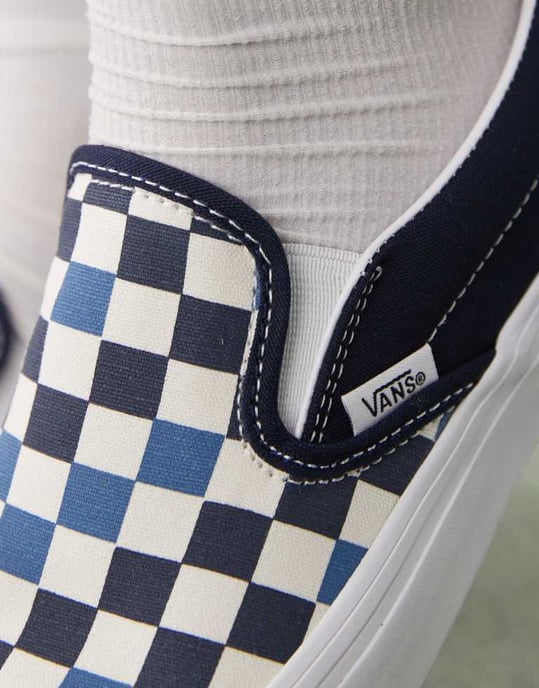 Vans Classic Slip-On färgteori rutigt träningsskor i tri-ton marinblå - Image 3
