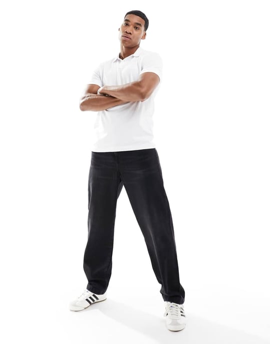 BOSS Orange Passenger slim fit polo in white - Image 3